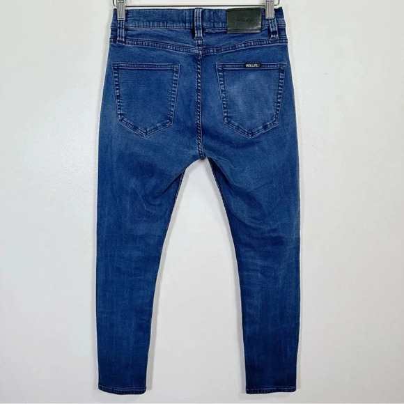 Rollas' Rollies Slim Rolled Dark Wash Blue Skinny Jeans - Picture 16 of 16